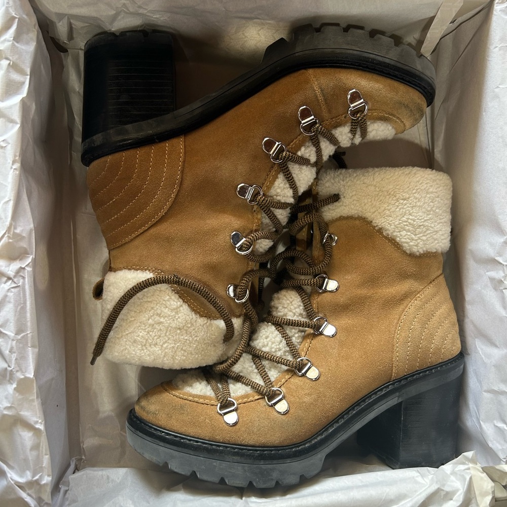 Marc Fisher Daven Dark Natural Suede Boots